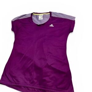 Adidas Climalite Purple Short Sleeve Top, Size Medium